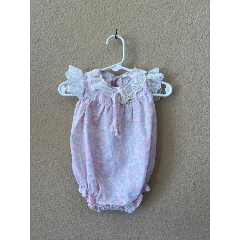 Vintage 90s pink baby onesie size 3-6M